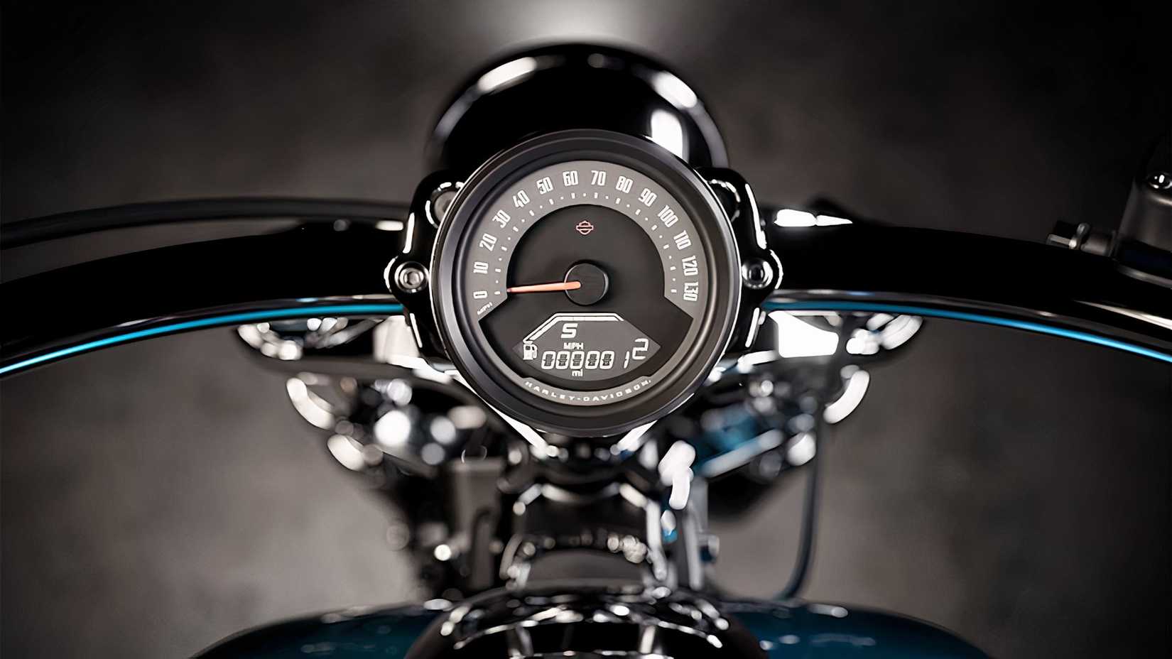 A close-up shot of the 2026 Harley-Davidson Breakout's instrumentation