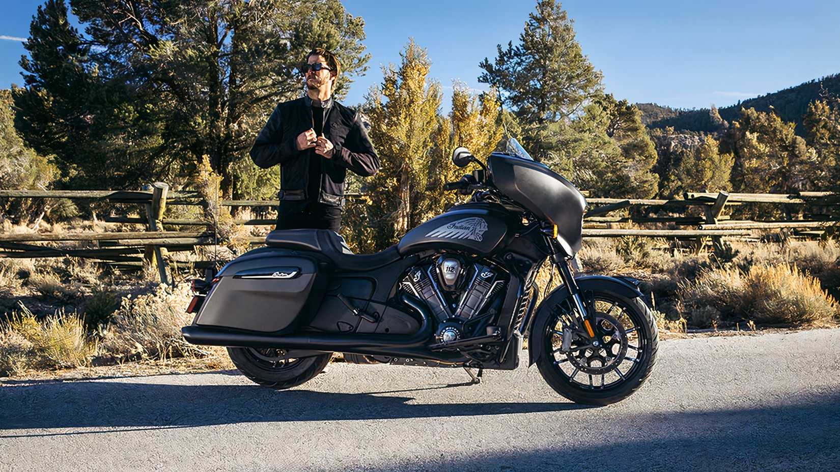 Man standing next to 2026 Indian Chieftain Powerplus 112