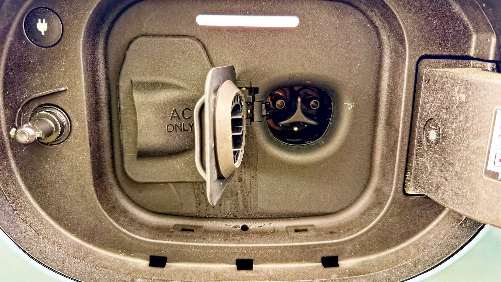 Close-up of the 2026 Mercedes-Benz CLA charging port