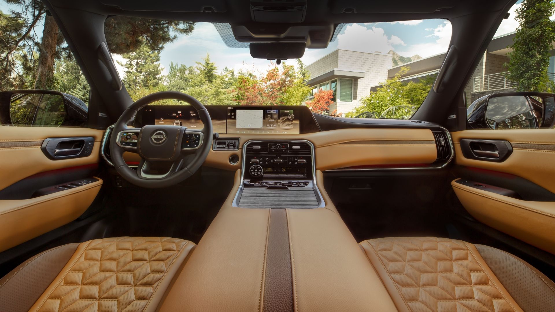 Interior shot of the 2026 Nissan Armada showing the dashboard