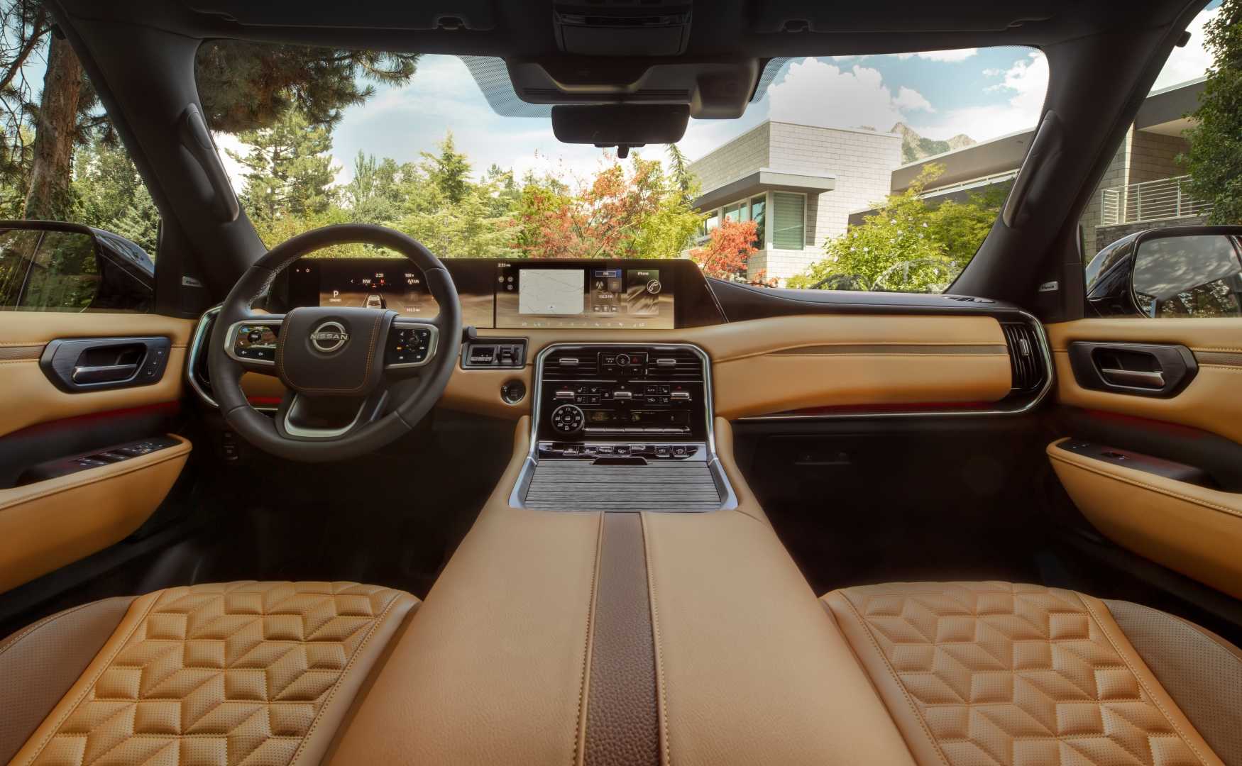 Interior shot of the 2026 Nissan Armada showing the dashboard