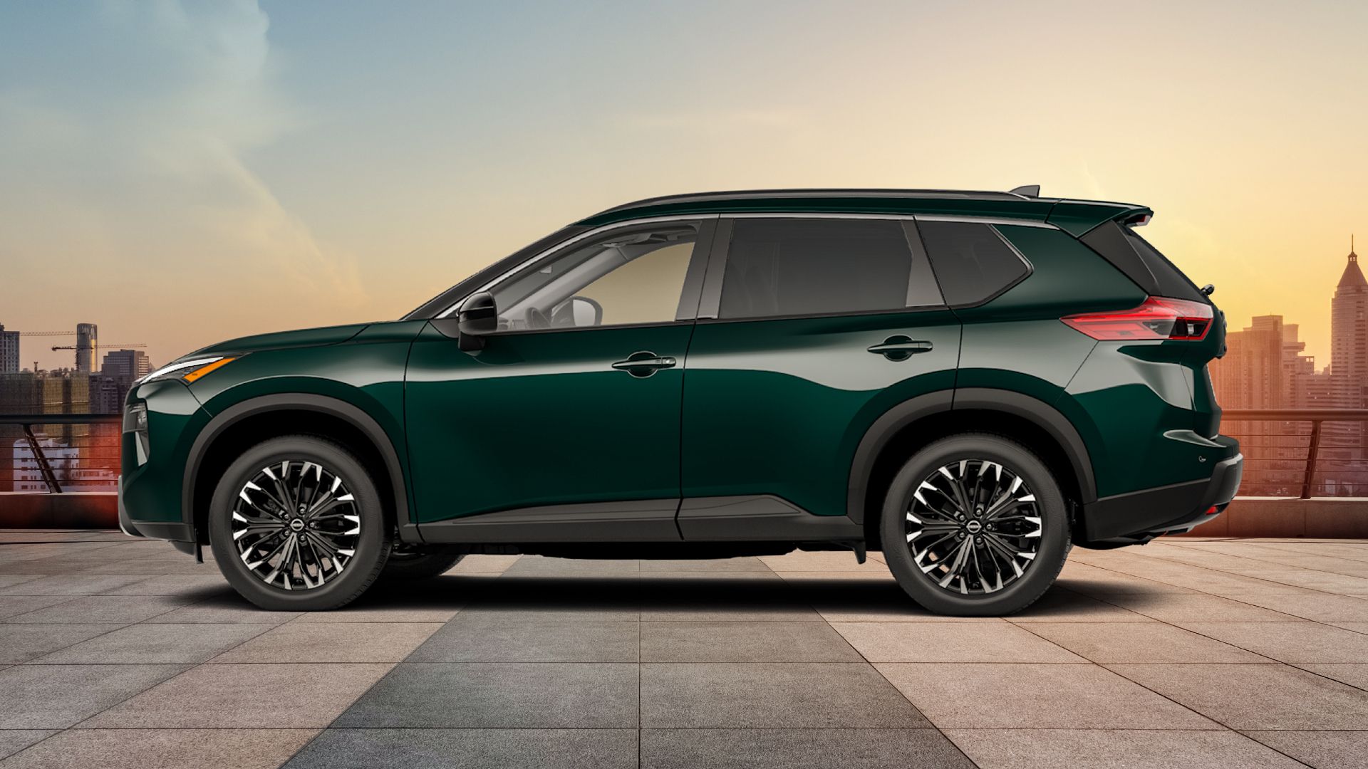 Foto do perfil lateral do Nissan Rogue 2026