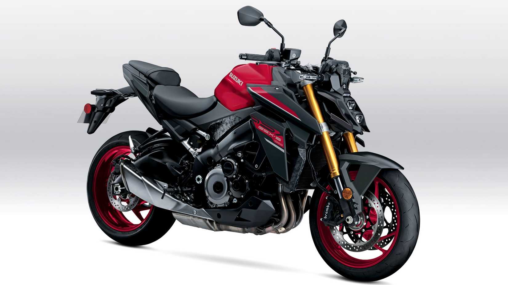 2026 Suzuki GSX-S1000 Candy Red Studio Shot 3rd Quarter View