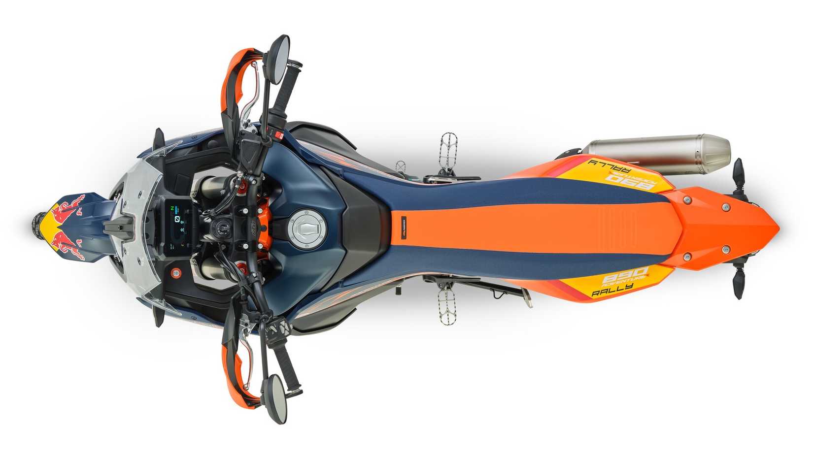 Uma foto de cima para baixo do 2027 KTM 890 Adventure R Rally