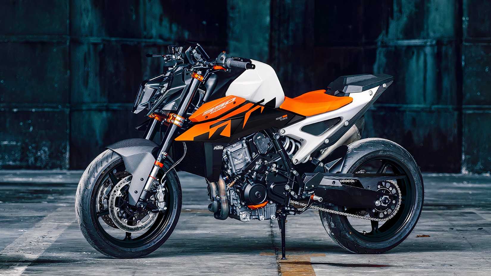 2027 KTM 990 Duke Parked In A Warehouse