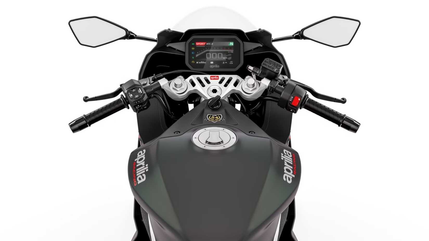 Vista superior do cockpit da Aprilia RS 457