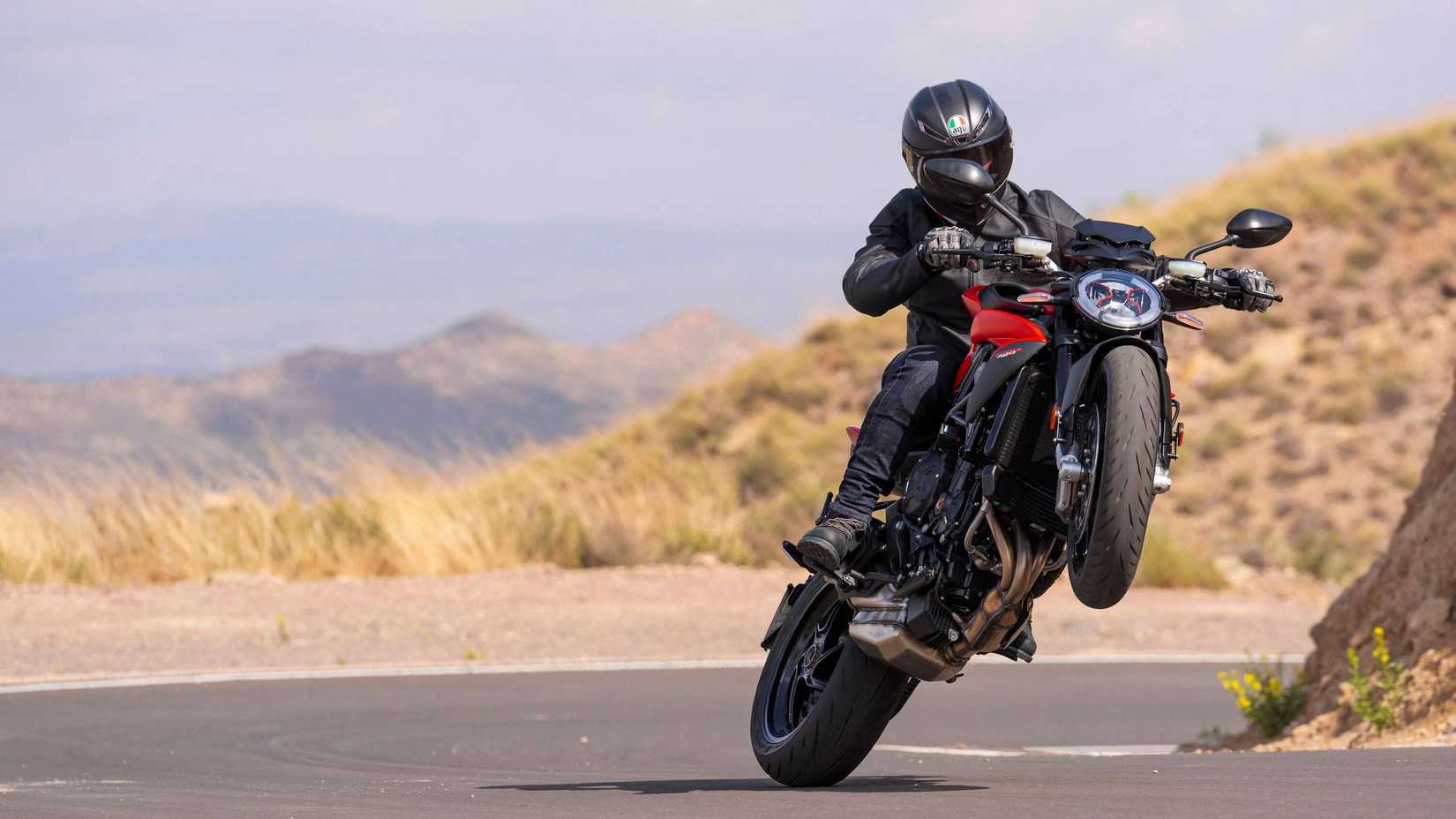 2026 MV Agusta Brutale 800 Doing A Wheelie In The Canyons