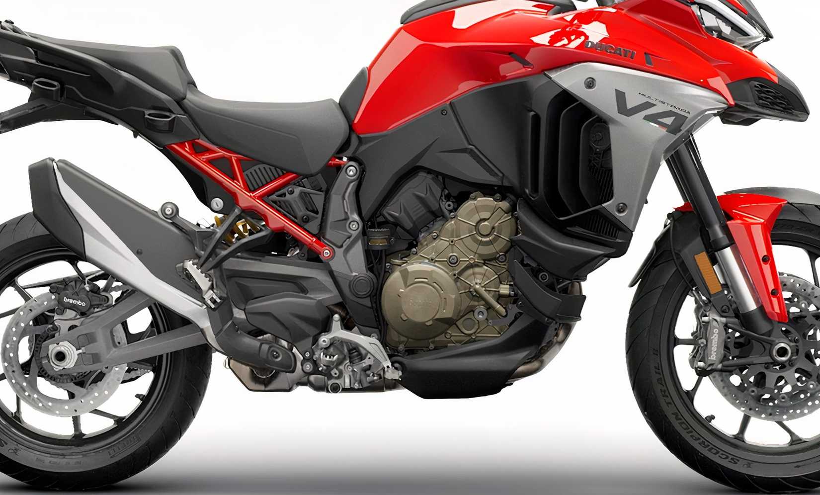 Close do motor da Ducati Multistrada V4