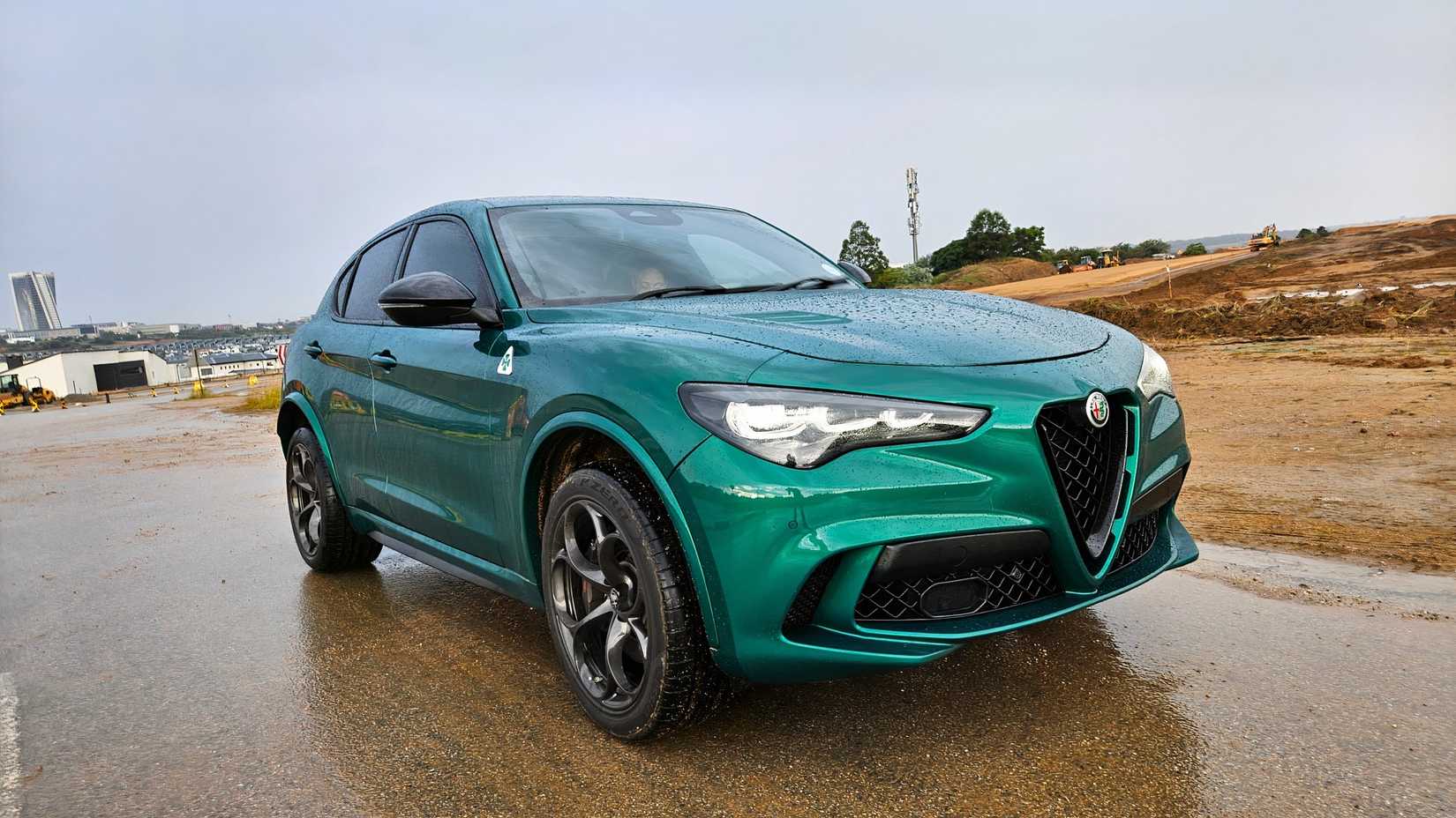 2026 Alfa Romeo Stelvio Quadrifoglio in Verde Montreal parked on the road