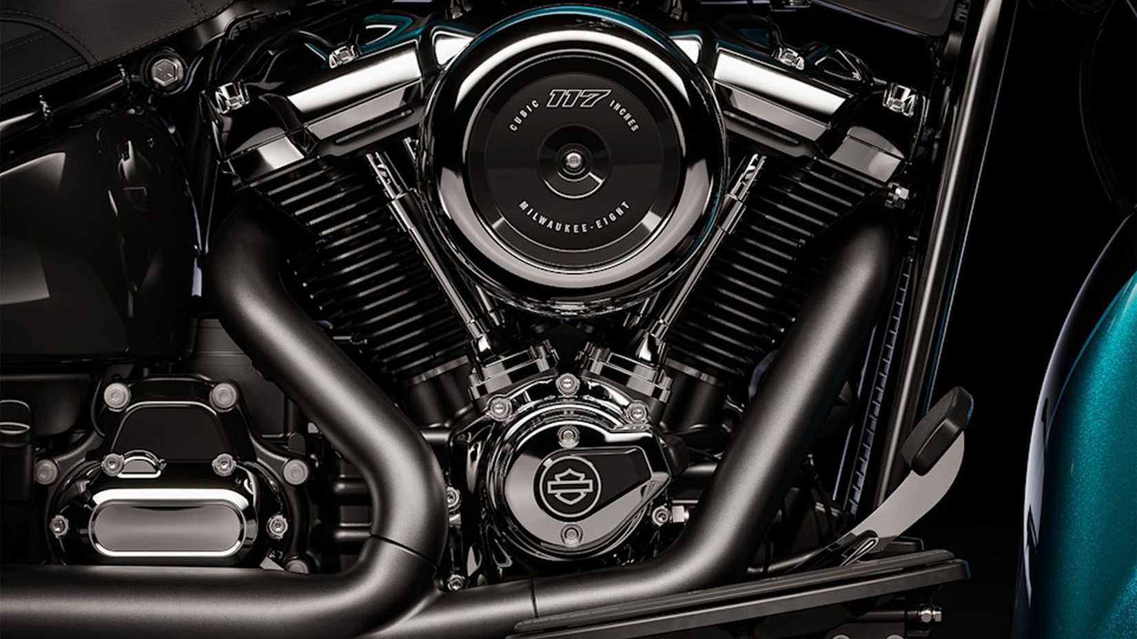 Close do motor da Harley-Davidson Heritage Classic