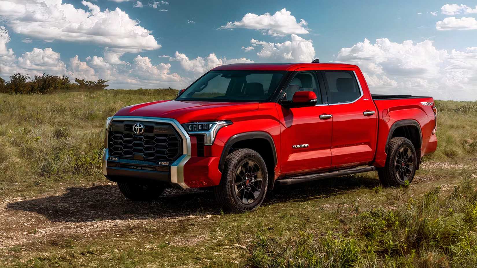 Profile 3/4 shot of 2022 Toyota Tundra parked off-road