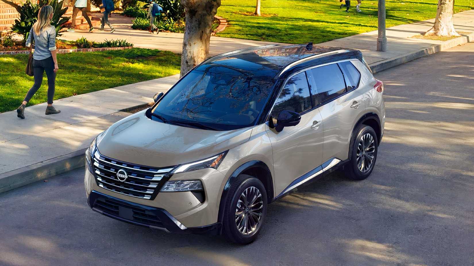 2026 Nissan Rogue front 3/4 parked on the road