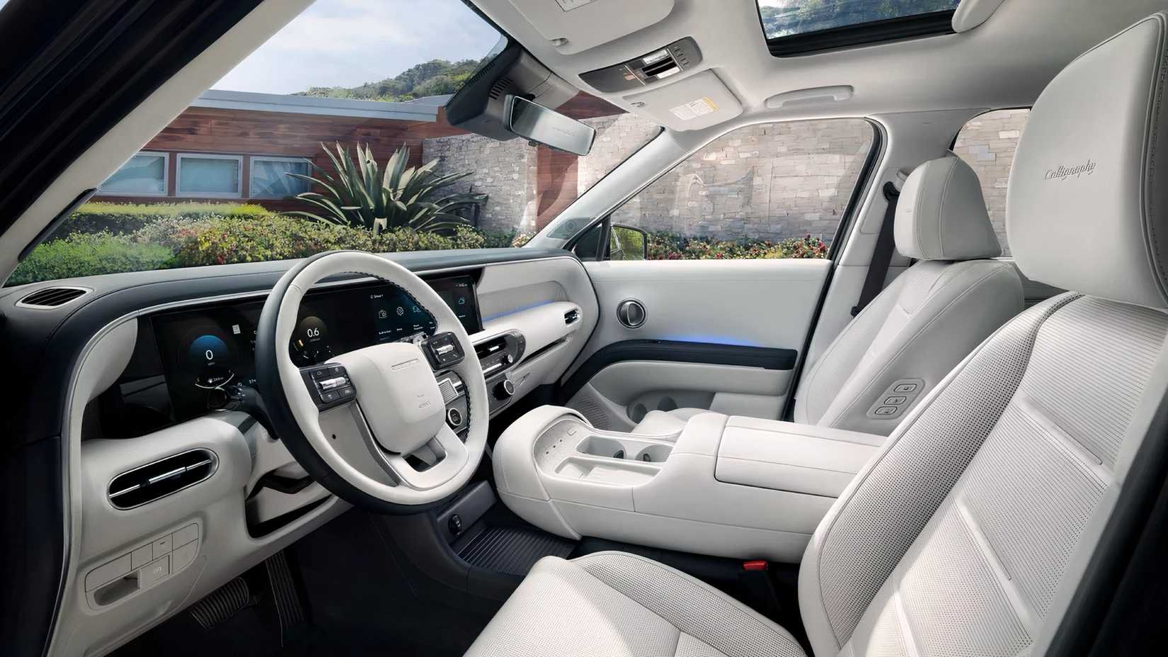 Shot of 2026 Hyundai Palisade interior showing front cabin
