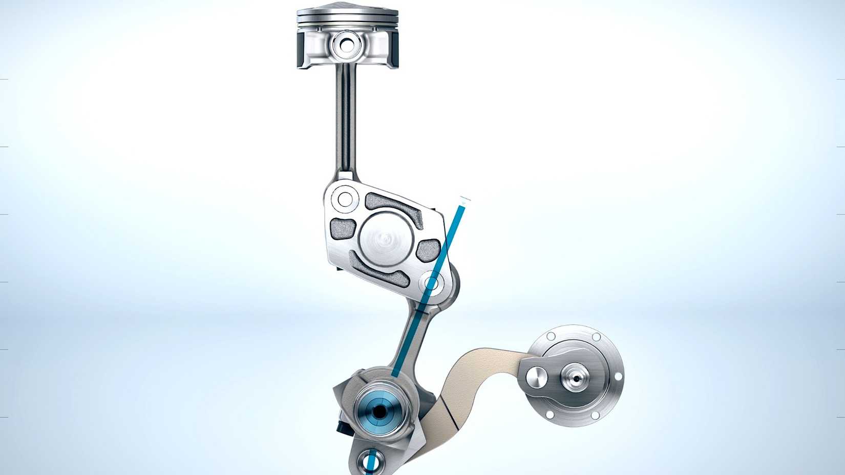 An illustration of the Nissan VC-Turbo's linkage system