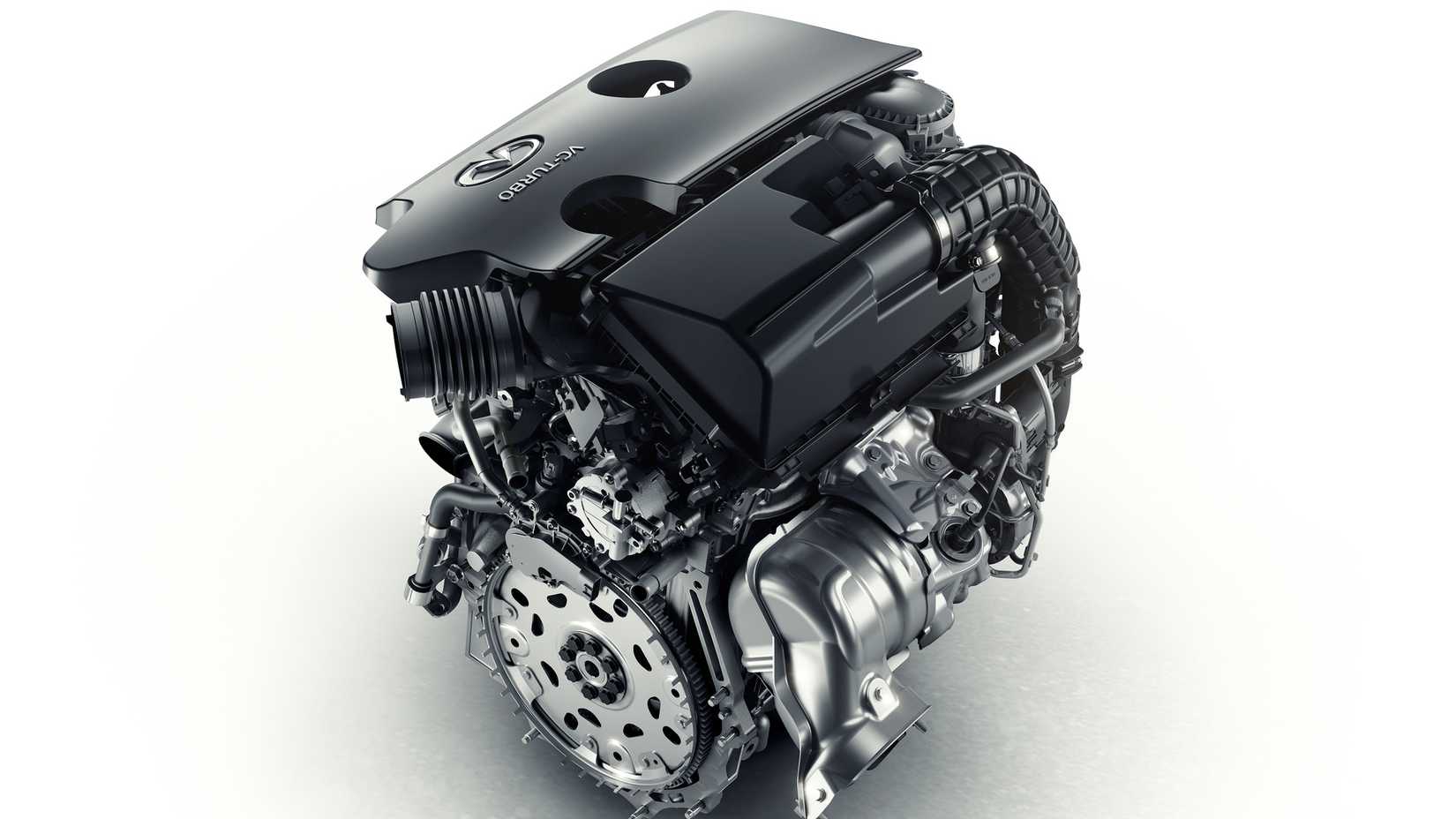A studio image of the Nissan VC-Turbo engine