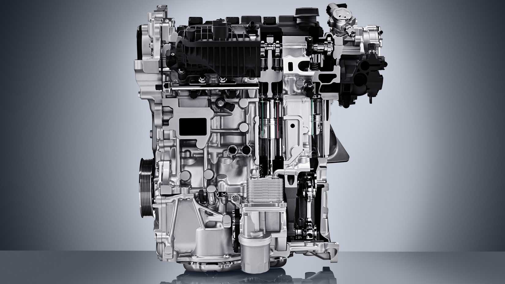 A studio image of the Nissan VC-Turbo engine