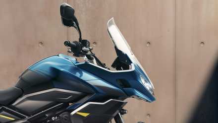 2026 Triumph Tiger Sport 660 sharp front fairing design close-up shot