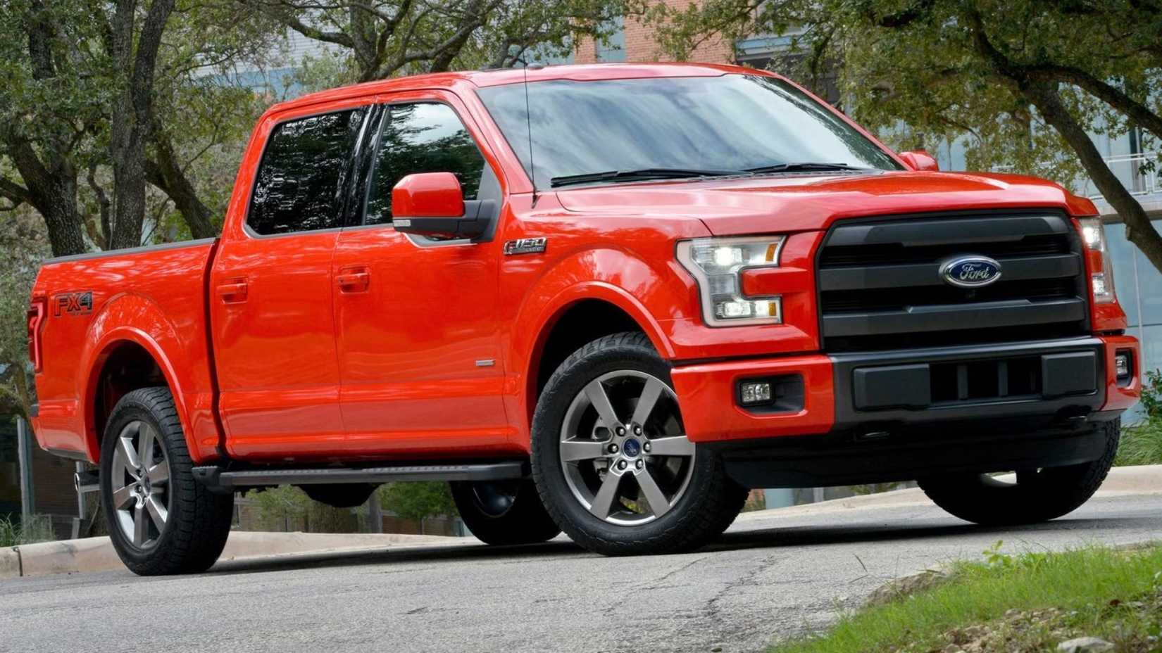 Front shot of a 2017 Ford F-150 parked on the road