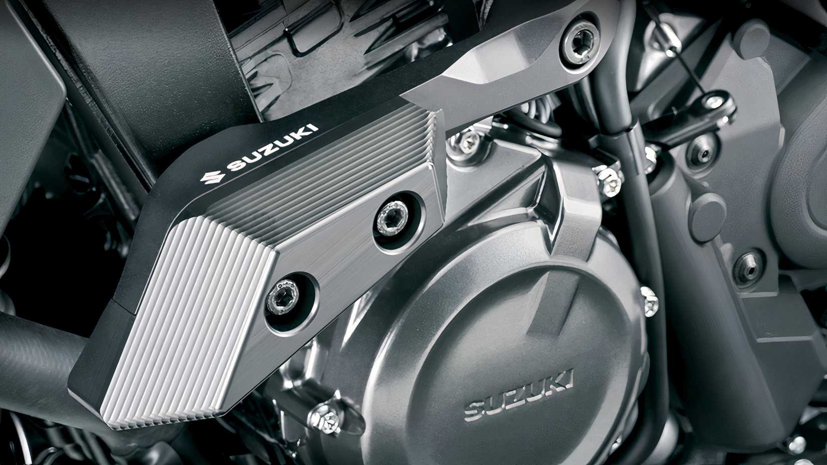 Close-up shot of a Suzuki GSX-S1000GX+ Engine