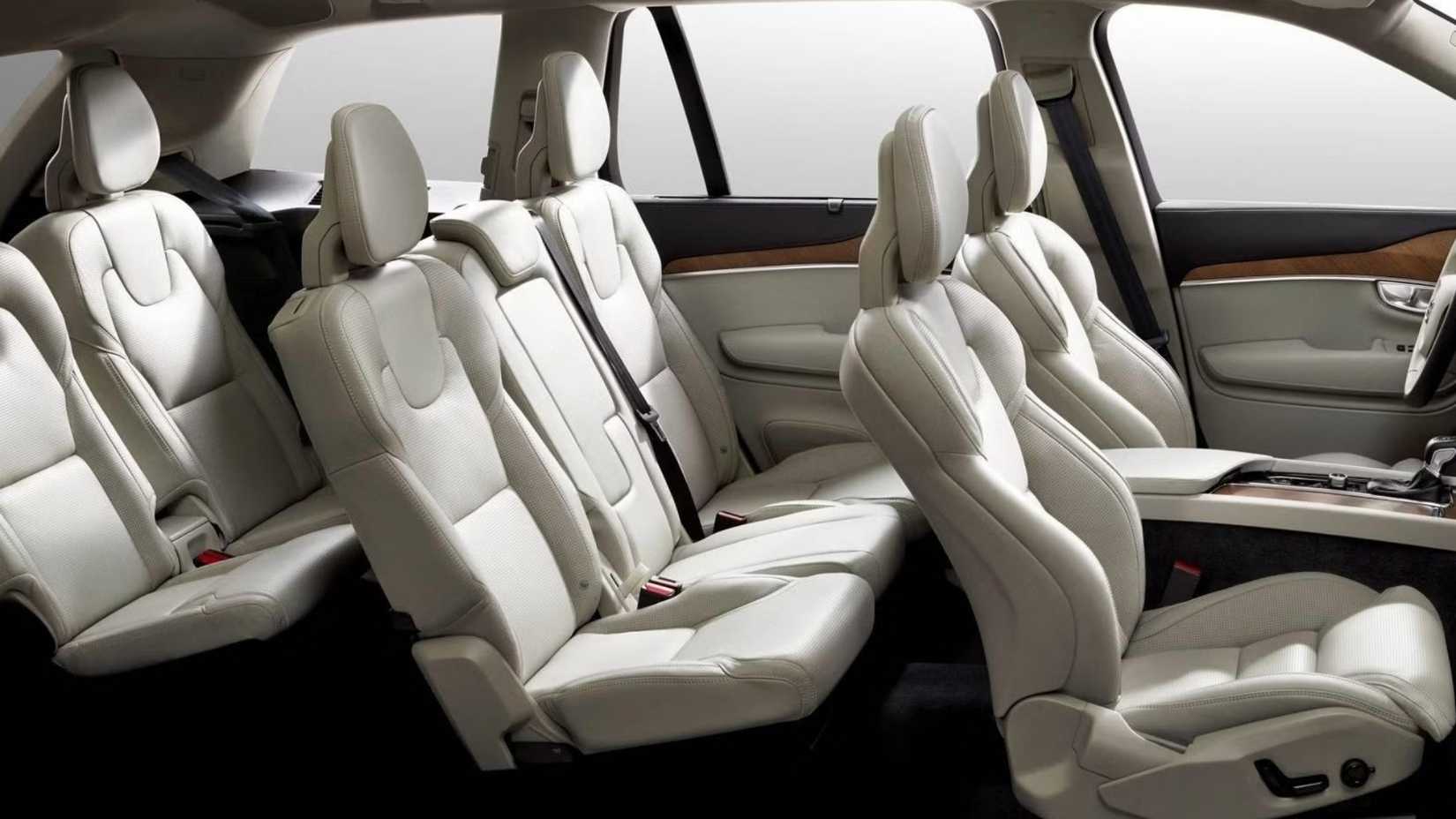 Interior shot of a 2018 Volvo XC90 showing seating