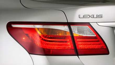 Close-up of a 2012 Lexus LS taillight