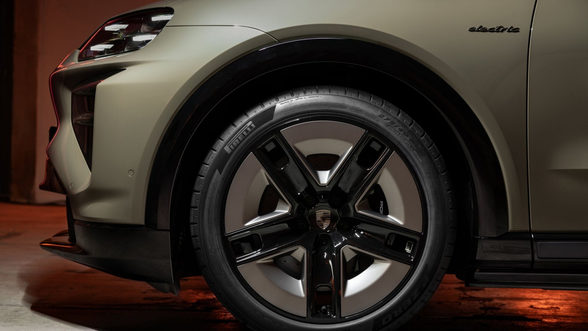 Close-up shot of a 2026 Porsche Cayenne Coupe Electric wheel