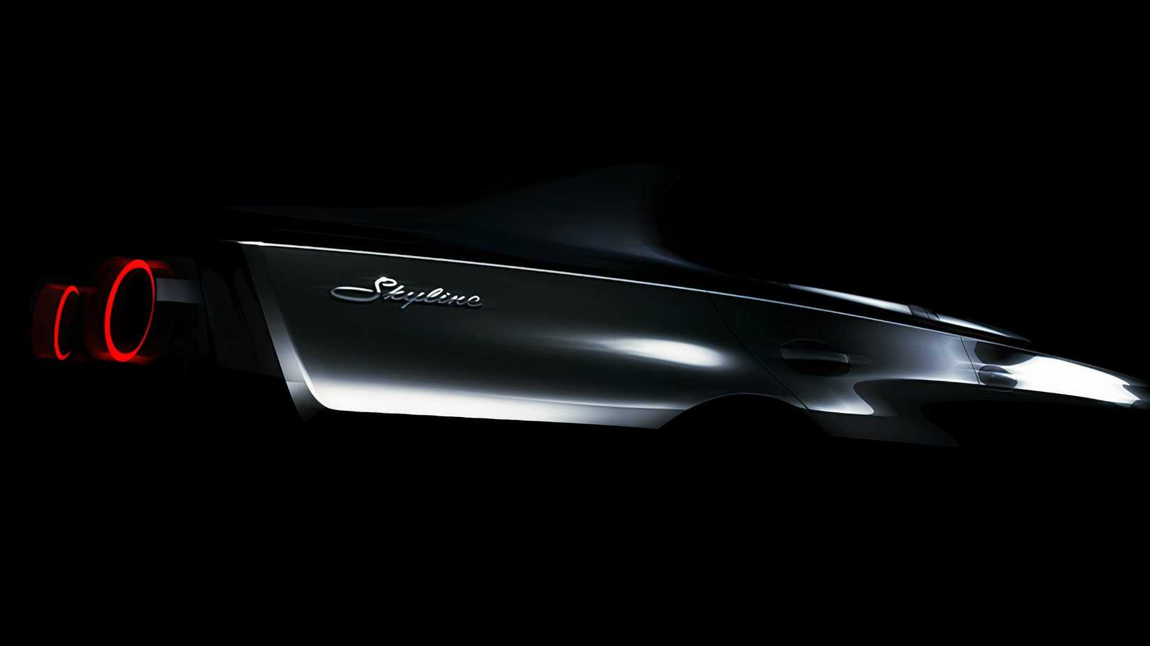 Nissan Skyline teaser rear-end close-up