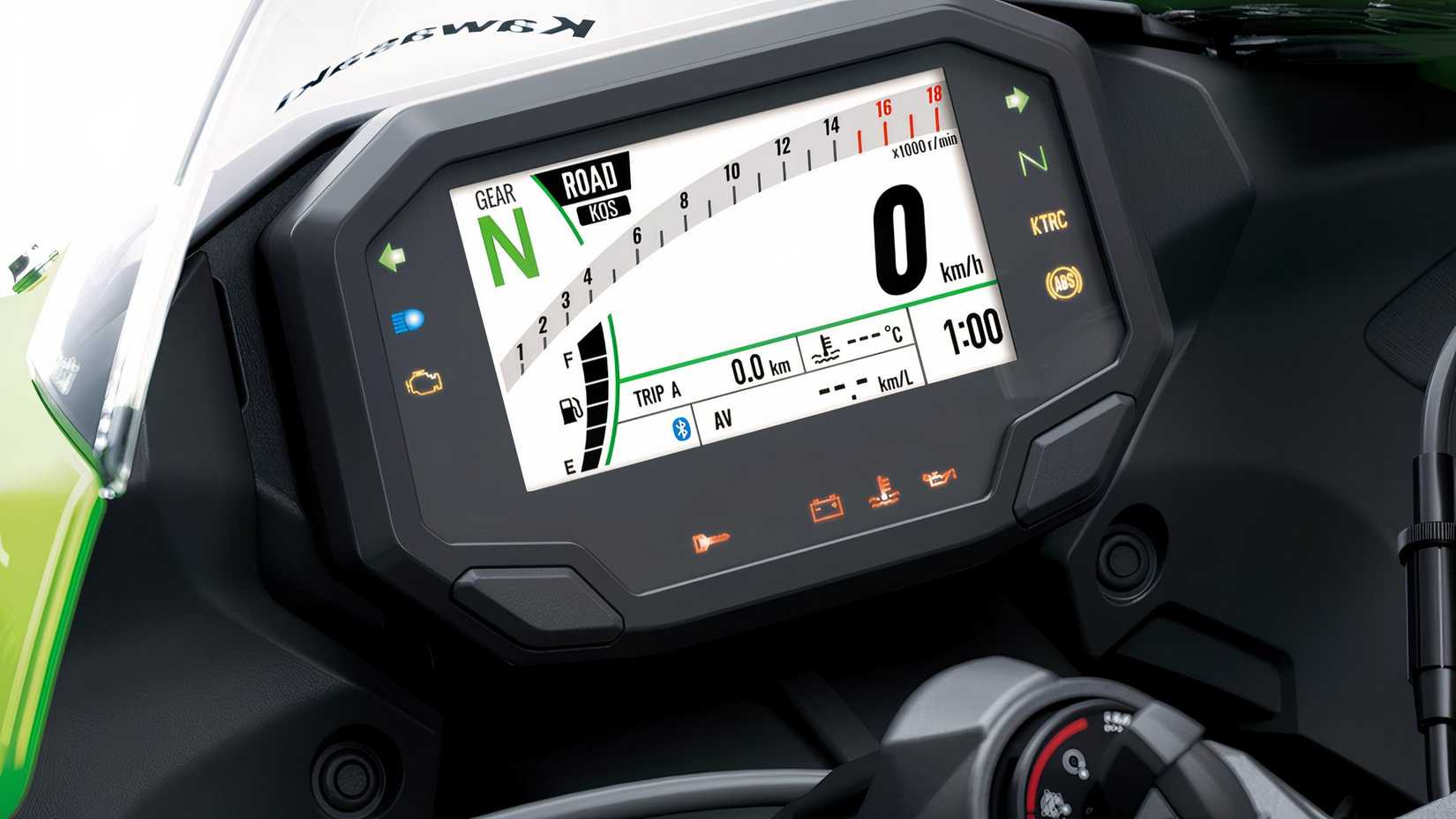 Close de uma Kawasaki Ninja ZX-6R TFT 2026