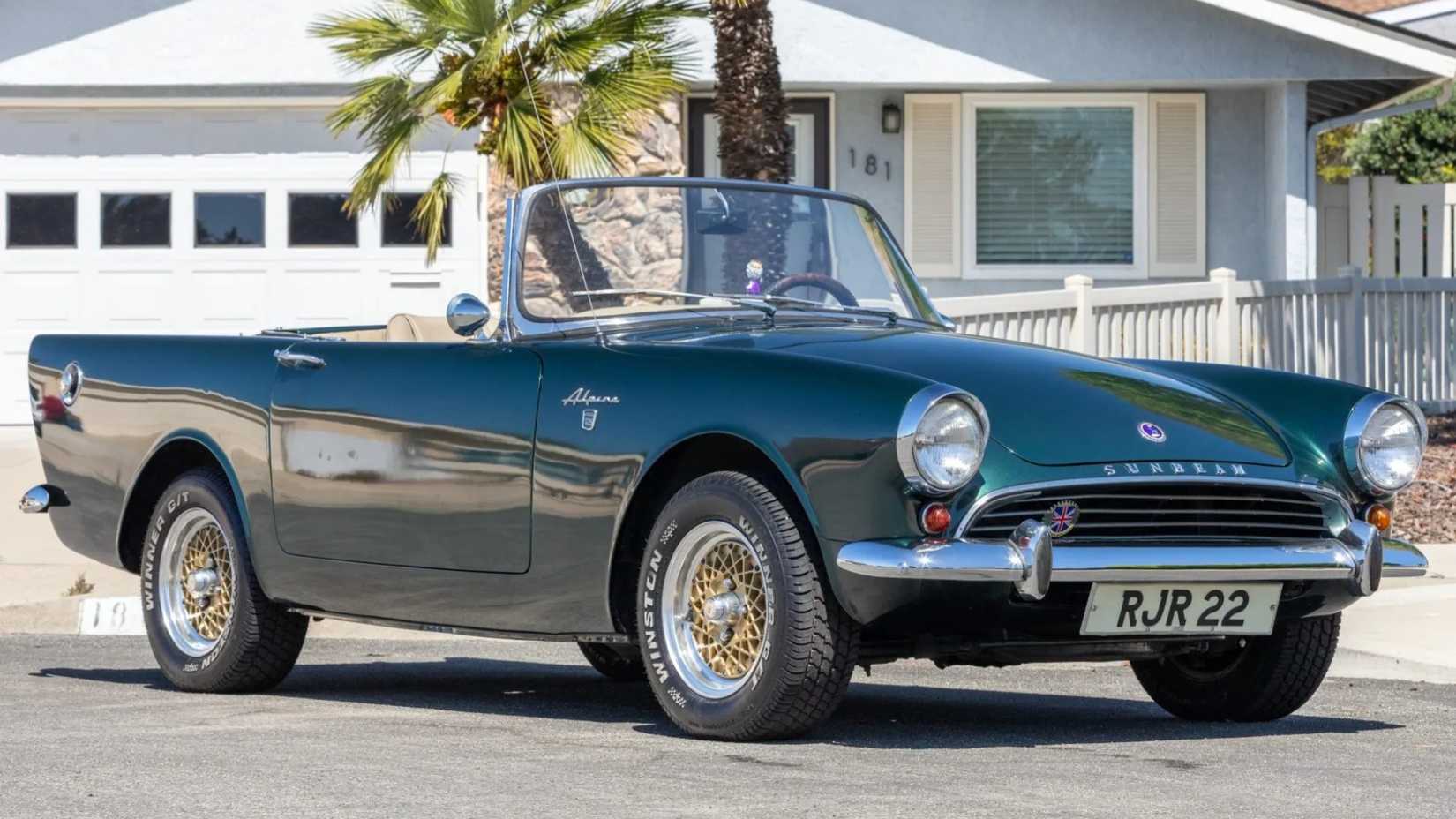 Sunbeam Alpine Front 3/4 angle parked in driveway