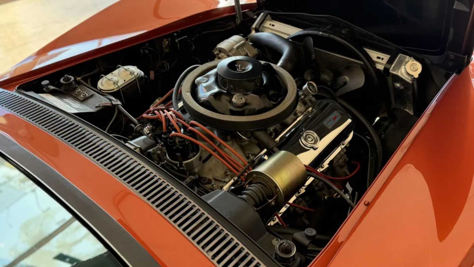 Close-up shot of a Chevrolet Corvette C3 Engine Bay