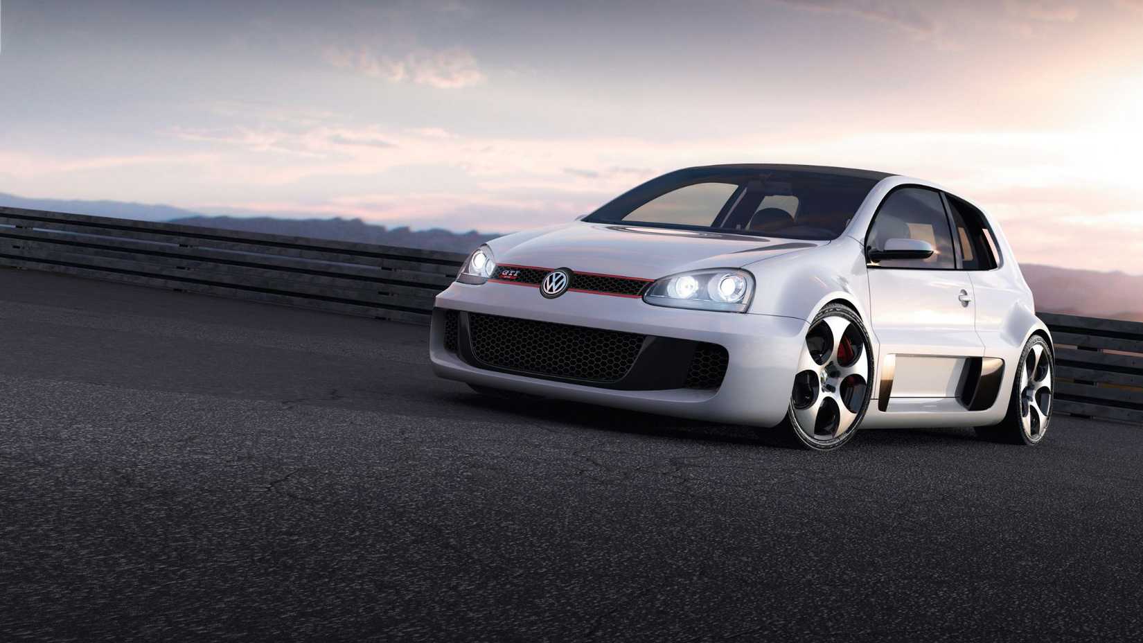 2007 VW Golf GTI W12-650 Frente 3/4 ângulo estacionado na pista