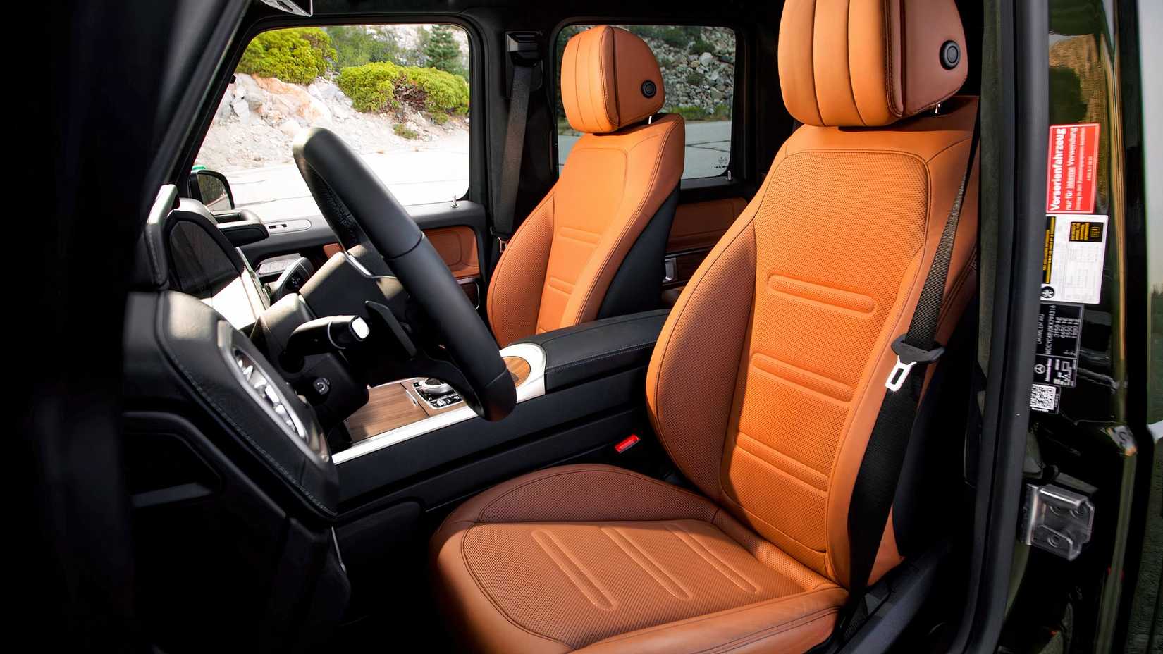 2023 Mercedes-Benz G-Class interior shot showing front seats
