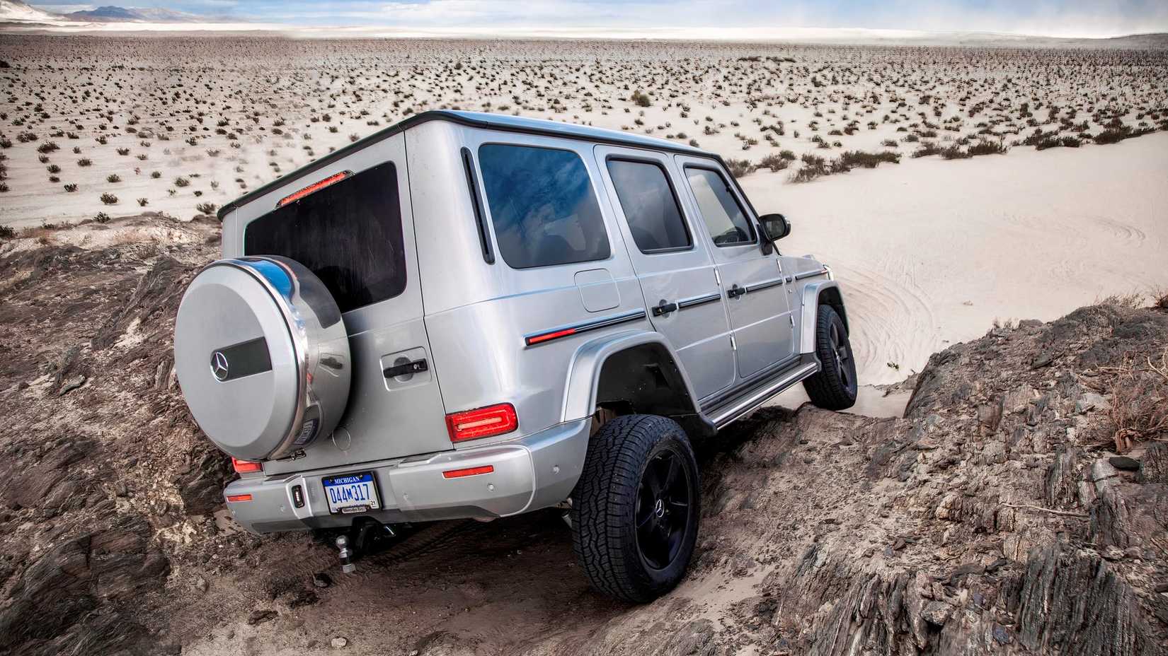2023 Mercedes-Benz G-Class Rear View Going Over Rocks
