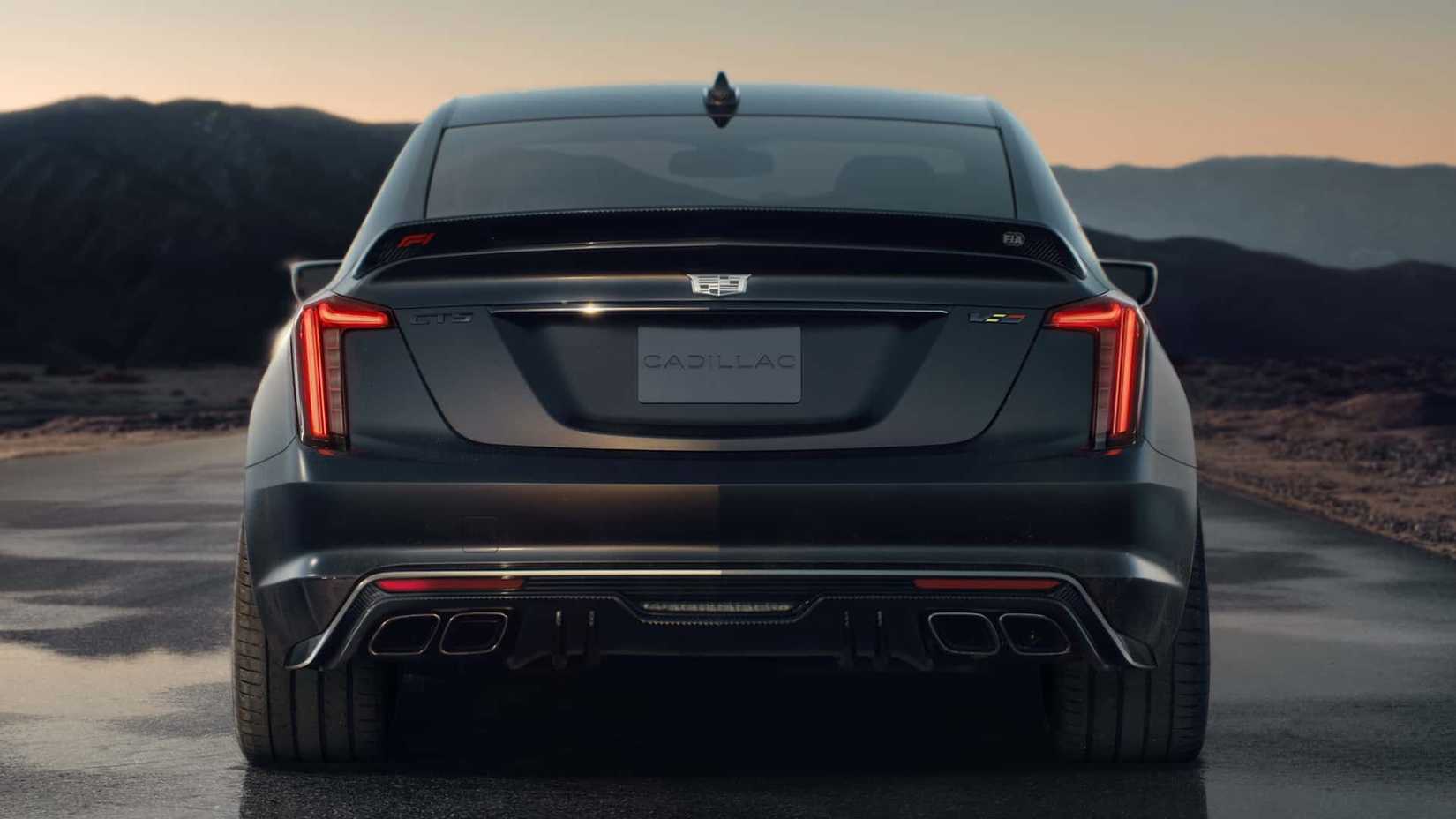 Rear shot of a 2026 Cadillac CT5-V Blackwing F1 Collector Series parked on the road