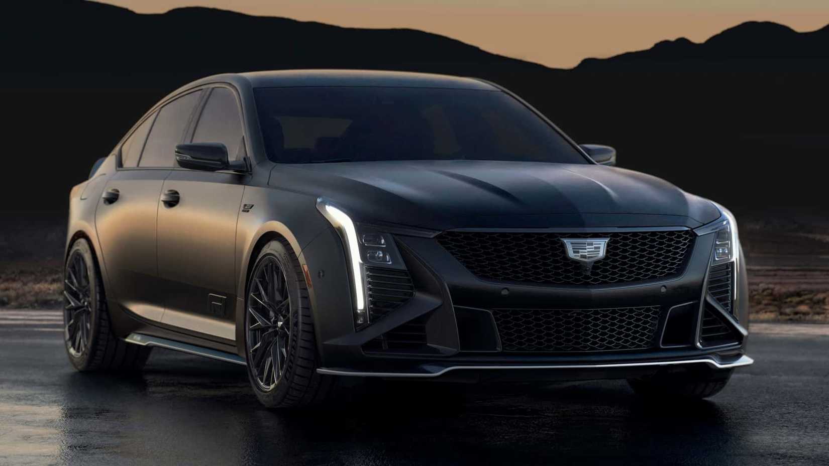 Front 3/4 shot of a 2026 Cadillac CT5-V Blackwing F1 Collector Series parked on the road