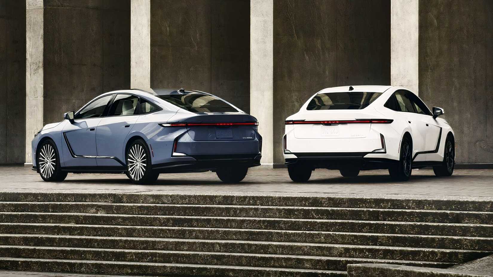 2026 Lexus 350h traseiro 3/4 tiro estacionado lado a lado