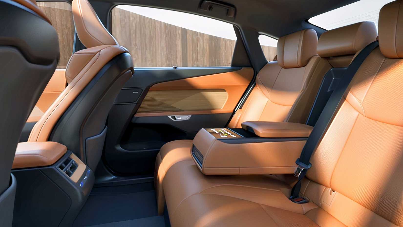 Foto do interior do Lexus 350e 2026 mostrando os bancos traseiros