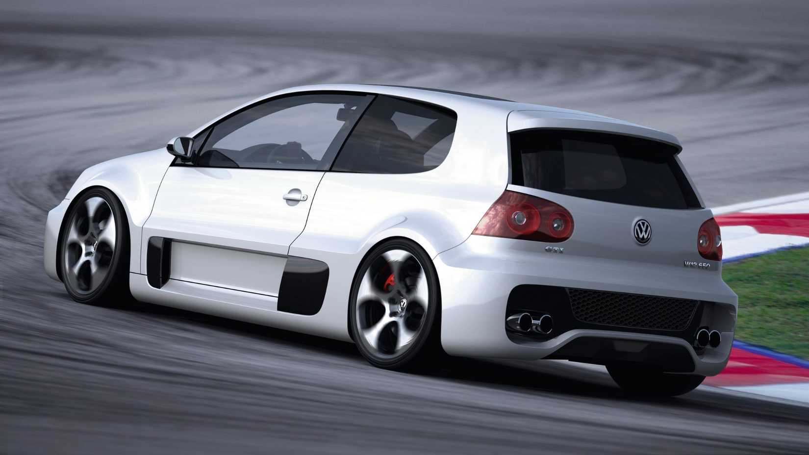 2007 VW Golf GTI W12-650 volta em curvas de 3/4 ângulo na pista