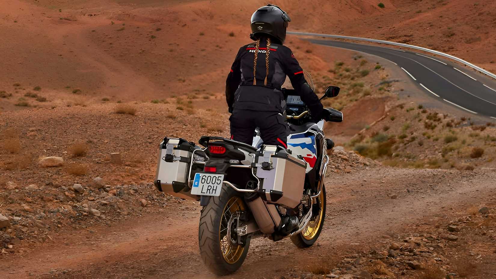 2026 Honda Africa Twin Adventure Sports ES off-roading rear front third quarter view