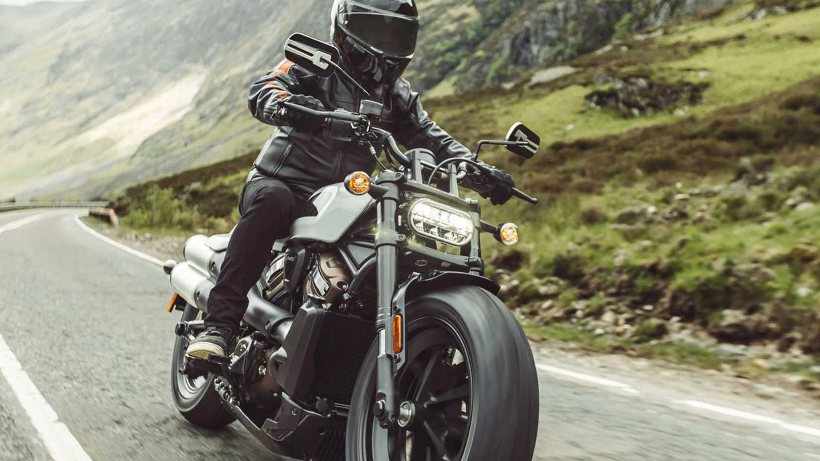 Harley-Davidson Sportster S riding on twisty roads