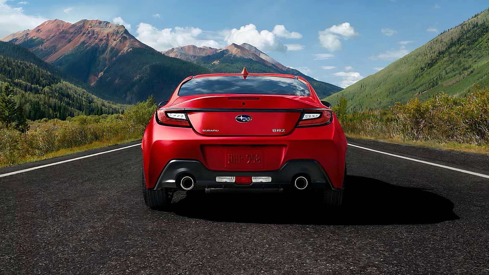 Rear shot of 2026 Subaru BRZ parked on road