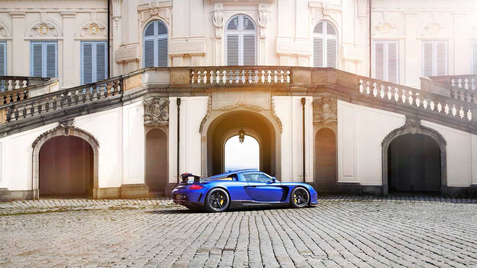 Gemballa Mirage GT in blue rear 3/4