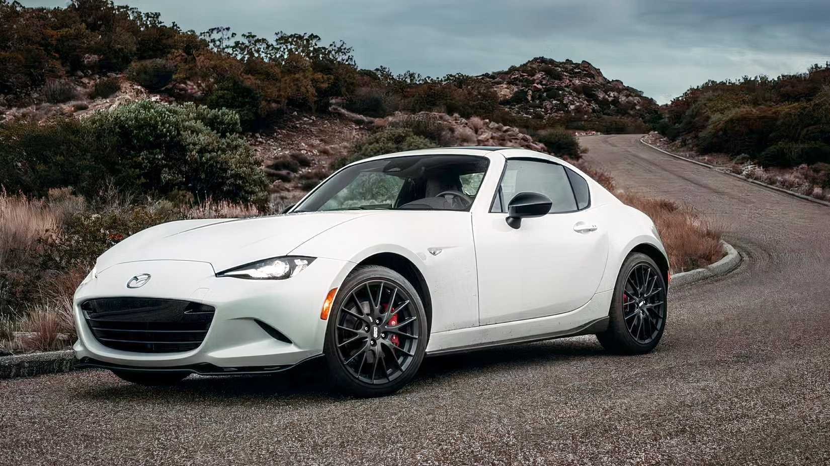 2026 Mazda MX-5 Miata RF in white front 3/4