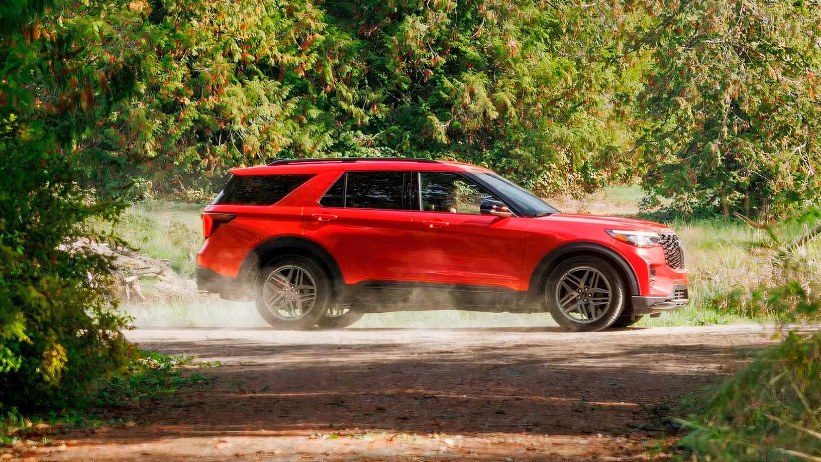 2026 Ford Explorer ST in red profile action