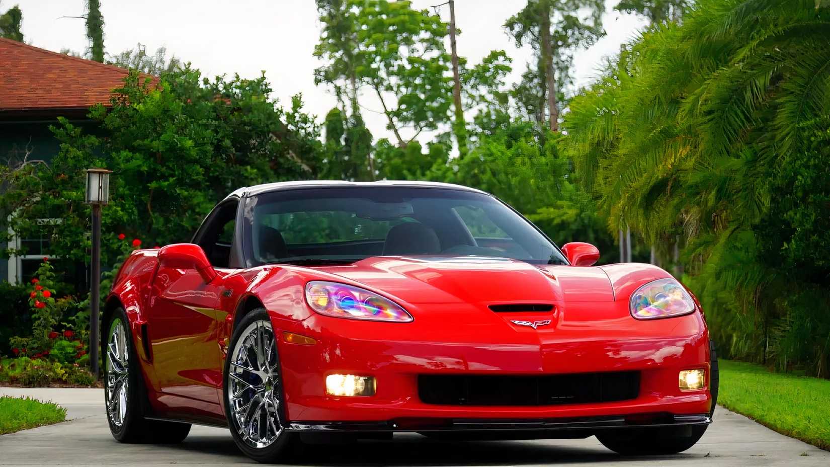 2010 Chevrolet Corvette ZR1 in red front 3/4