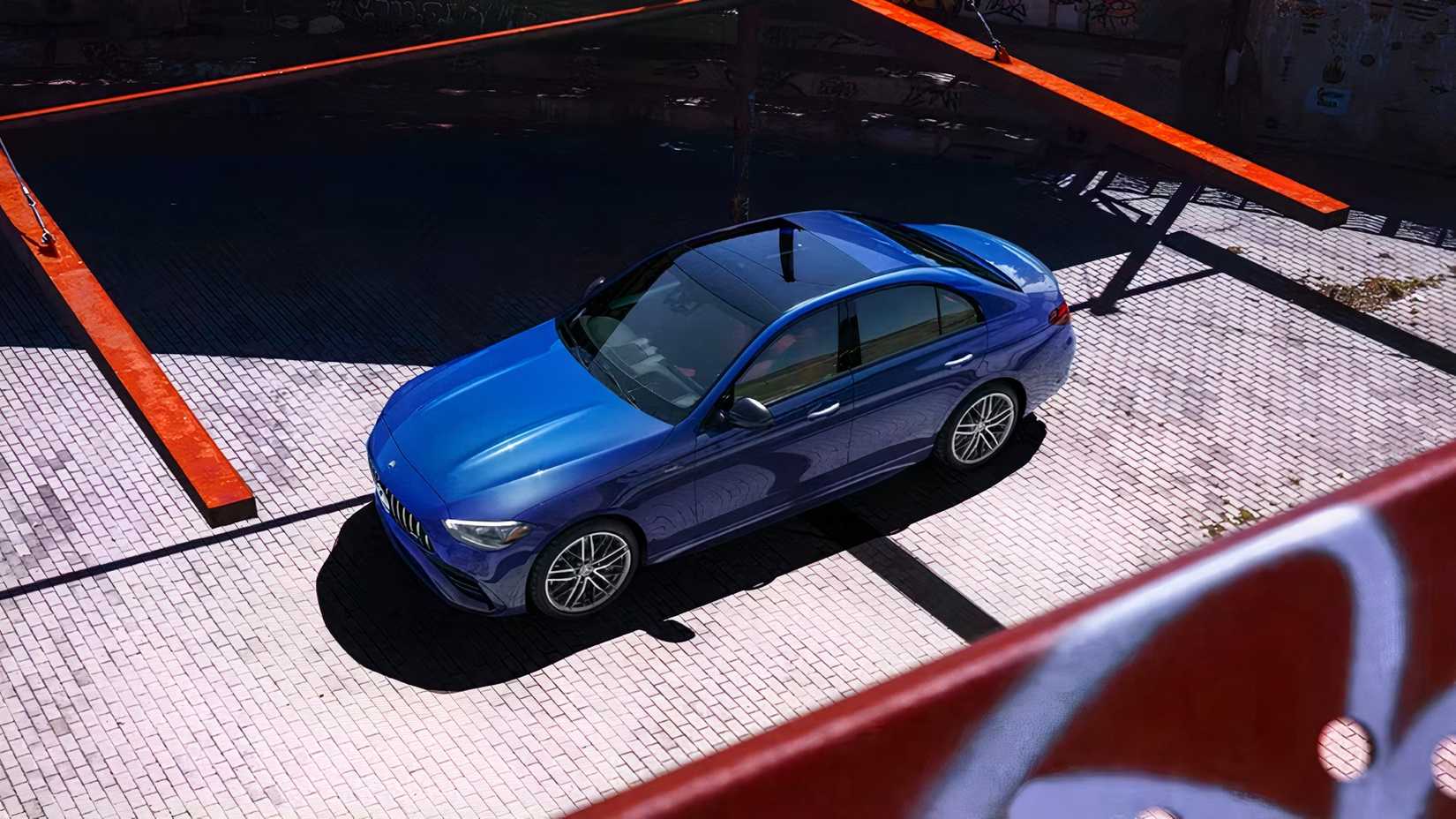 2026 Mercedes-AMG C43 in blue high-angle