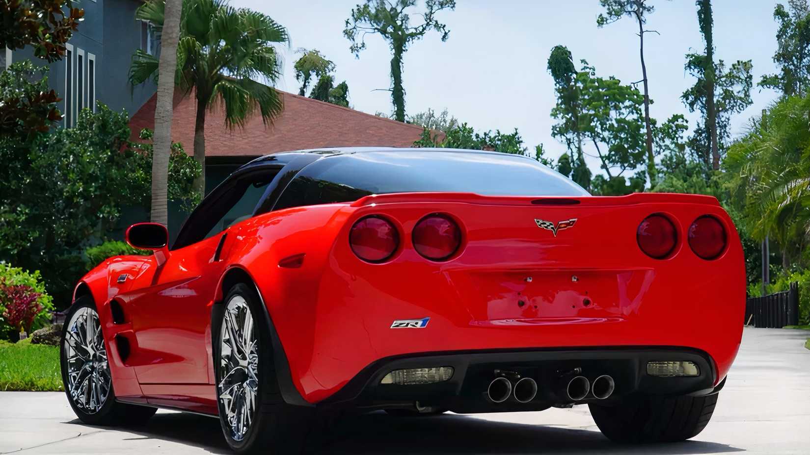 2010 Chevrolet Corvette ZR1 in red rear 3/4
