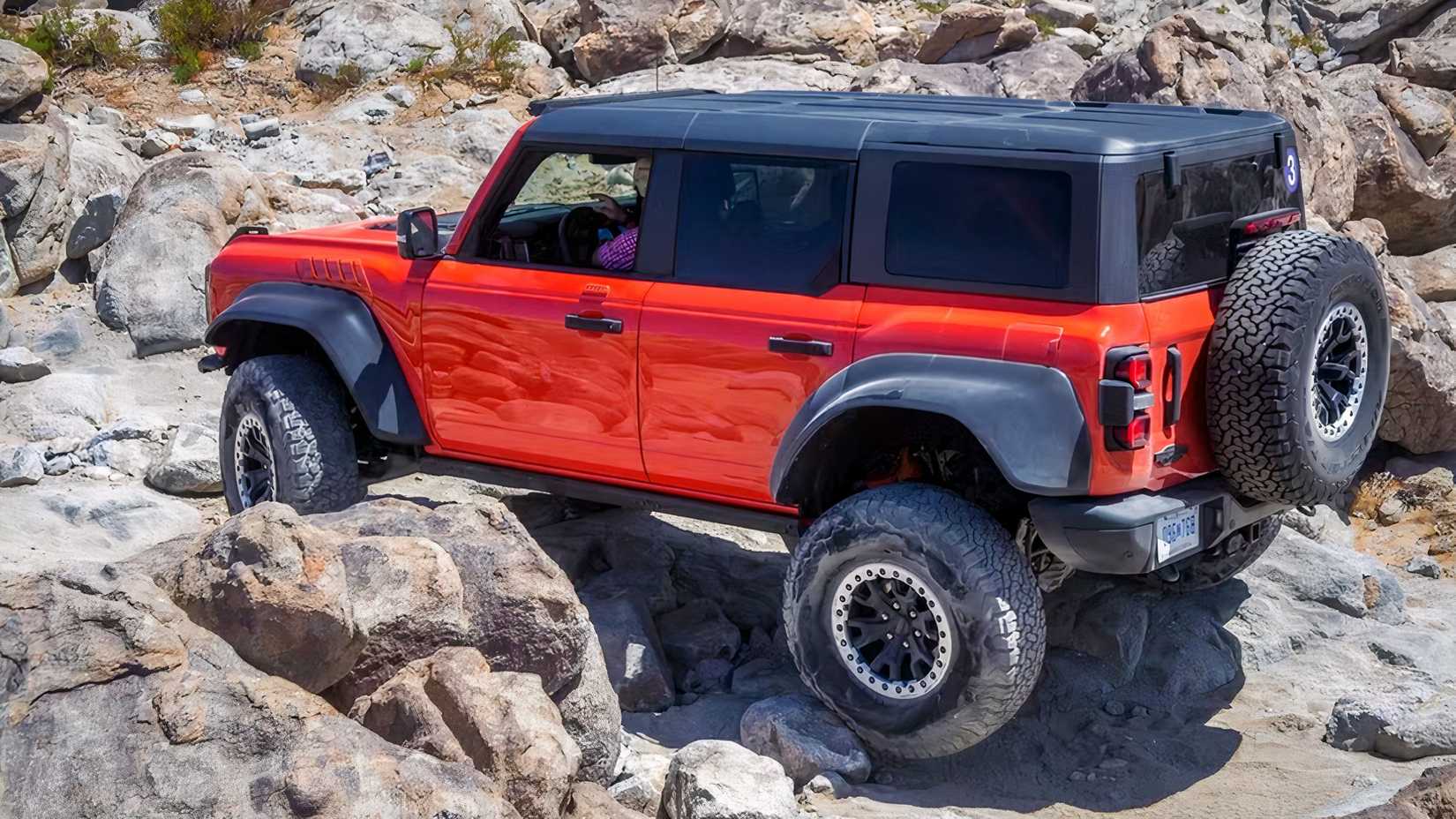 2026 Ford Bronco Raptor traversing rocks