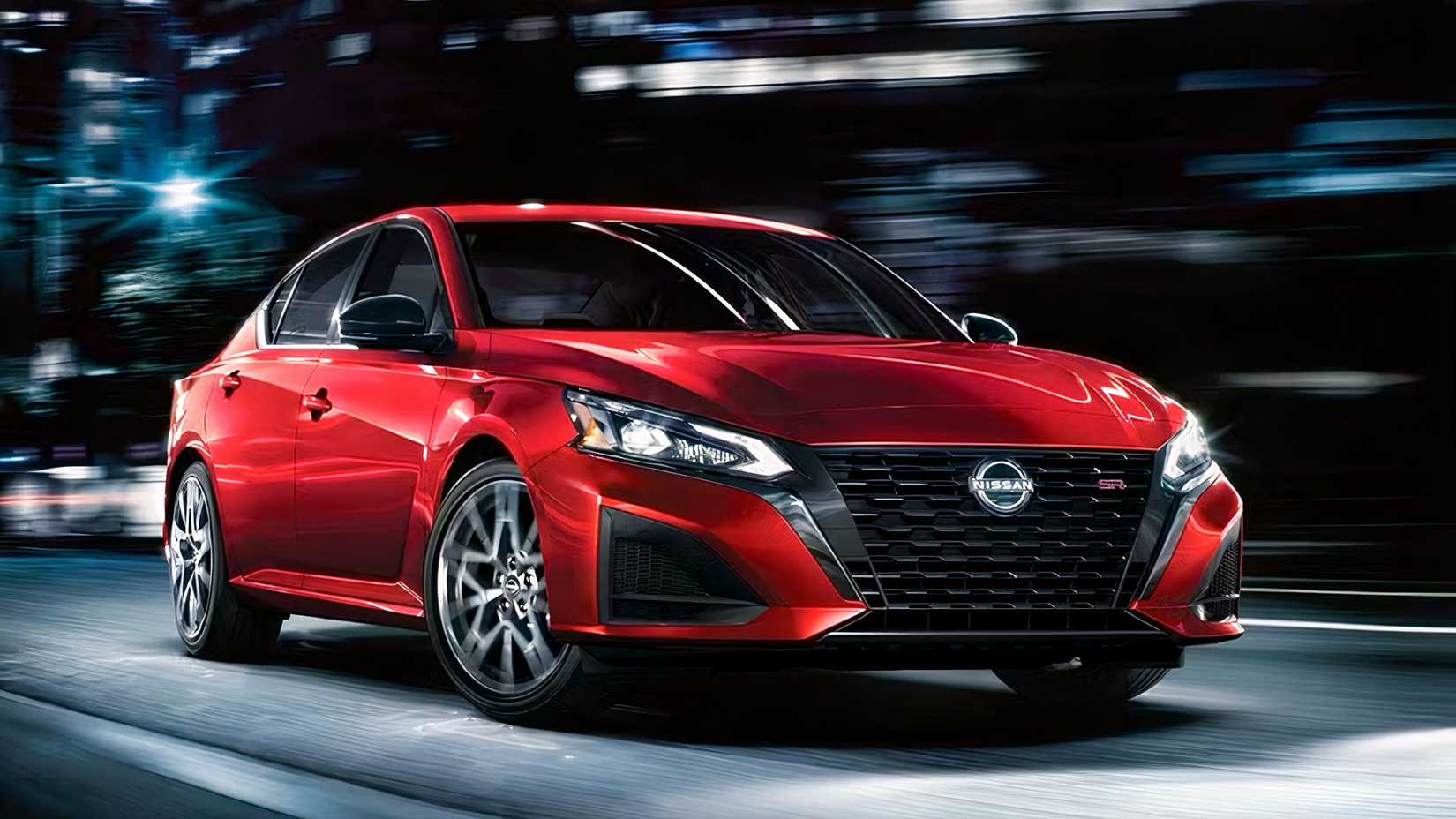 2026 Nissan Altima in red front 3/4