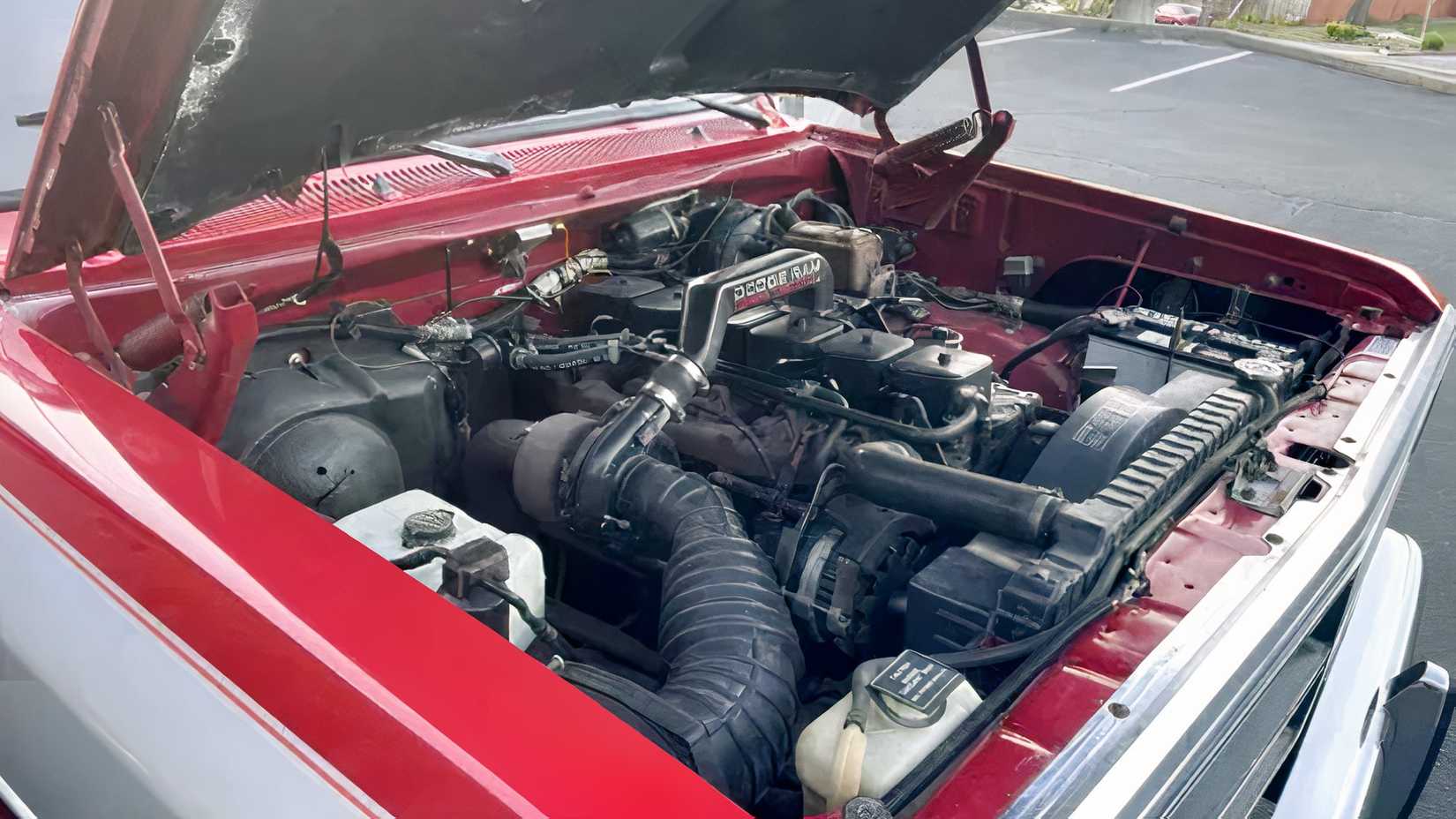 1989 Dodge Ram 250 engine bay showing Cummins inline-six